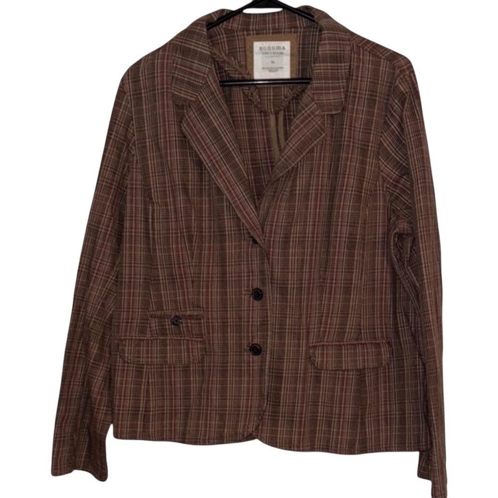 🌼Sonoma Brown Plaid Women's Jacket